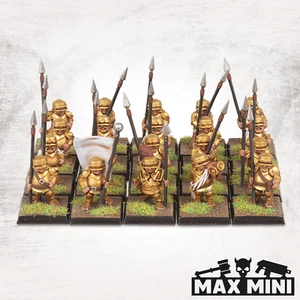 Max Mini BNIB Halfling Merc Gold Helm Pikemen - Picture 1 of 2