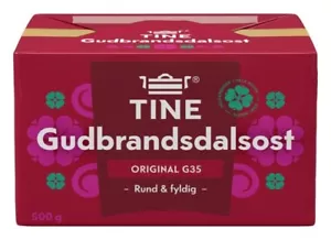 TINE Gudbrandsdalsost G35 Frisch Norwegischer Braunkäse/Braunkäse, Norwegen 500 gr. - Bild 1 von 8