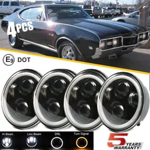 4PCS 5 3/4" 5.75 LED Headlights HI/LO BEAM DRL for Oldsmobile 442 98 F85 Cutlass - Picture 1 of 12