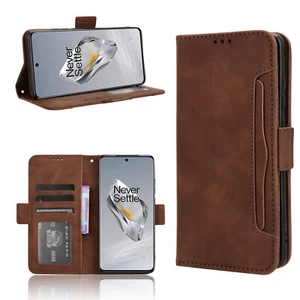 For OnePlus 13 13R 12 12R Retro Leather Card Holder Wallet Case+Screen Protector - Picture 1 of 25