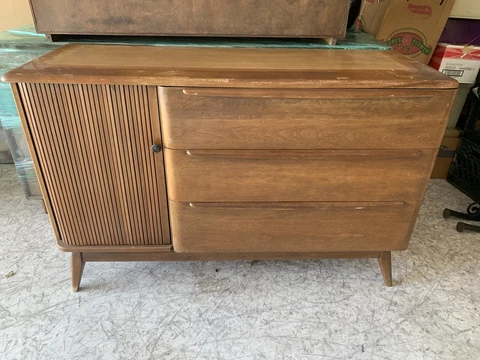HEYWOOD WAKEFIELD TAMBOUR BUFFET MID-CENTURY CREDENZA DRESSER VINTAGE 1950s Cover