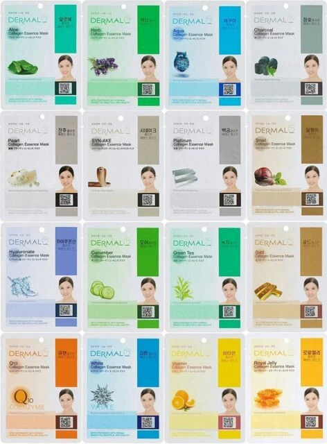 Dermal Korea Collagen Essence Full Face Facial Mask Sheet 16 Combo