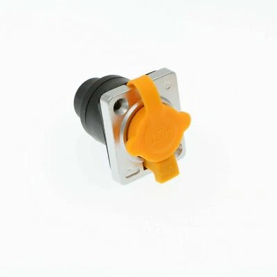 RJ45 Waterproof Connector Sockets IP65 Ethernet Panel Mount Connector Yellow - Image 1 of 4