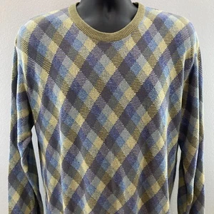 Tricots St Raphael Argyle Sweater Mens Large Multicolor Retro Vintage 1990s - Picture 1 of 11