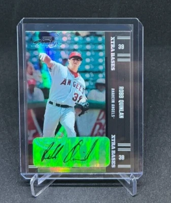 2005 Panini Prestige Xtra Bases ROBB QUINLAN BLACK SSP AUTO #03/10 Angels #20 - Image 1 of 2