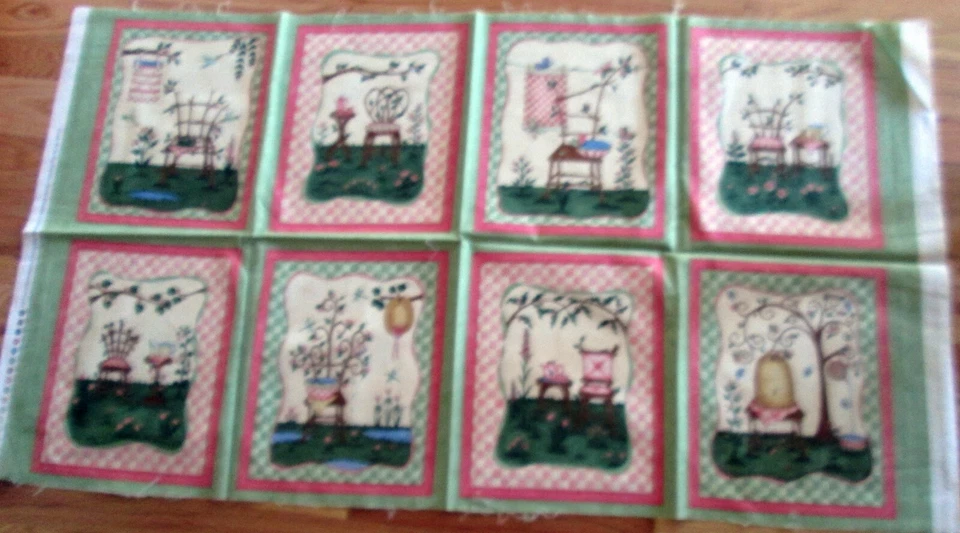 1 Sweet "Come Sit In My Garden" 棉织物绗缝家居装饰缝纫板 — 第 1/1 张图片