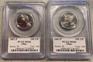 1 Ea 2002-P PCGS MS66 and PCGS MS68 Ohio State Quarter - Picture 1 of 2