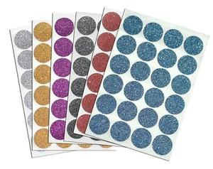 Round Envelope Sticker Seals 1 Inch Polka Dot Glitter Stickers 25mm - 360 Pack - Bild 1 von 14