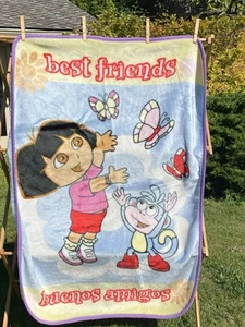 Nick Jr. Vtg Dora The Explorer Fleece Baby Blanket Best Friends Buenos Amigos - Picture 1 of 7
