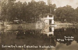 1900er Szene am Katharinensee Antiochia IL RPPC Foto Postkarte KOPIE - Bild 1 von 2