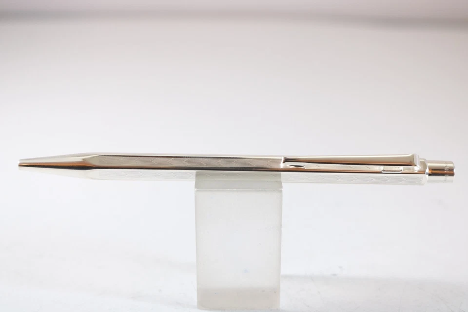 Vintage Caran d'Ache Ecridor Chevron Silver Plated Ballpoint Pen - Image 1 of 4