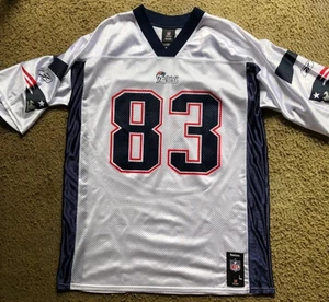 New England Patriots #83 Welker NFL Team Apparel Reebok Jersey Size L - Picture 1 of 5
