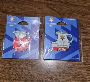 2002 SALT LAKE CITY OLYMPICS Kool Aid Pin Lot Of 2 SEALED NEW - Red - Picture 1 of 4