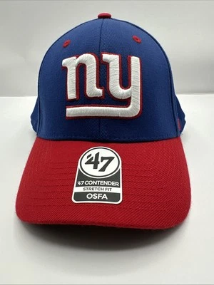 Gorra de fútbol americano New York Giants NY 47 marca NFL Captains ajuste elástico azul/rojo Foto 1 de 4