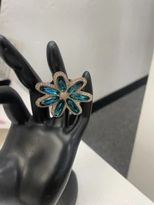 Michelle Monroe Ring Size 6 Blue Swarovski - Picture 1 of 3