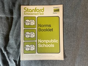 Stanford Achievement Test 1983 Norms Booklet Nonpublic Schools Primary 2 Form EF - Picture 1 of 4
