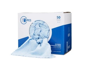 Microfiber Rags in A Box (50 Count) - Mwipes - 10" x 12" Reusable Wipes for C... - Picture 1 of 6