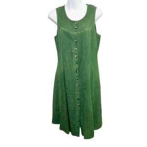 Vestido Holy Clothing verde bordado sin mangas talla pequeña hada renacentista - Imagen 1 de 10