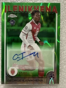 2024 25 Topps Chrome UEFA George Ilenikhena RC Green Lava Auto /99 - Bild 1 von 2