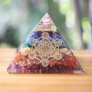 Pirámide de orgón de chakra natural protección EMF 75m cubo de metatrones orgonita - Imagen 1 de 9