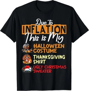 Due to Inflation This is My Funny Halloween Costume T-Shirt - Picture 1 of 15