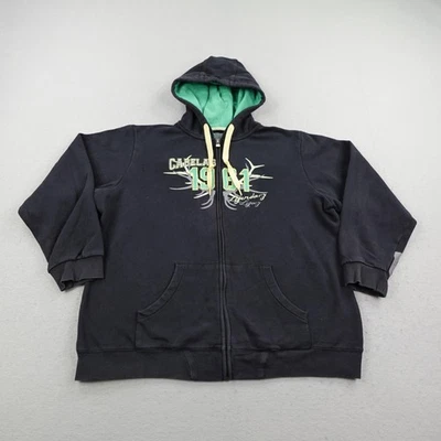 Cabelas Hoodie Mens 2XL Black Green Full Zip Legendary Legacy Sweatshirt Hunting - Image 1 of 4