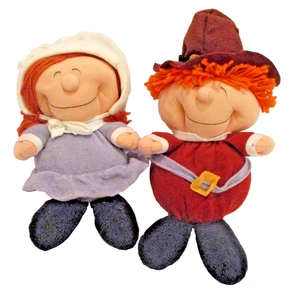 Pair of Kamar Handcrafted Pilgrim Soft Plush Dolls (made in Taiwan) (SKU# 2628) - Picture 1 of 10