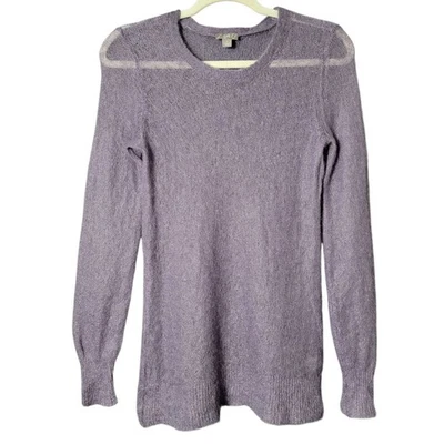 J. Jill Womens Purple Mohair Wool Sheer Lightweight Crew Neck Sweater Small - Image 1 of 4