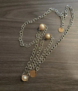 Rebecca Cultured Pearl Elemental Fall Necklace Made In ITALY - Picture 1 of 7