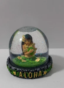 Hawaii 2016 Souvenir Snow Globe Snow Dome - Aloah Hula Girl With Turtle - Bild 1 von 10