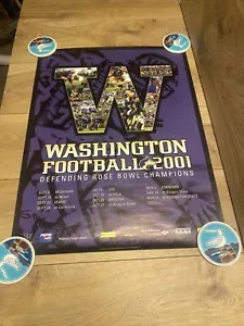 2001 Washington Huskies SAISONPLAN POSTER 24” X 18” Husky Football - Bild 1 von 9