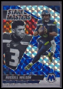 2021 Panini Mosaic Russell Wilson Stare Masters Prizm Blue /99 #SM6 - Picture 1 of 2