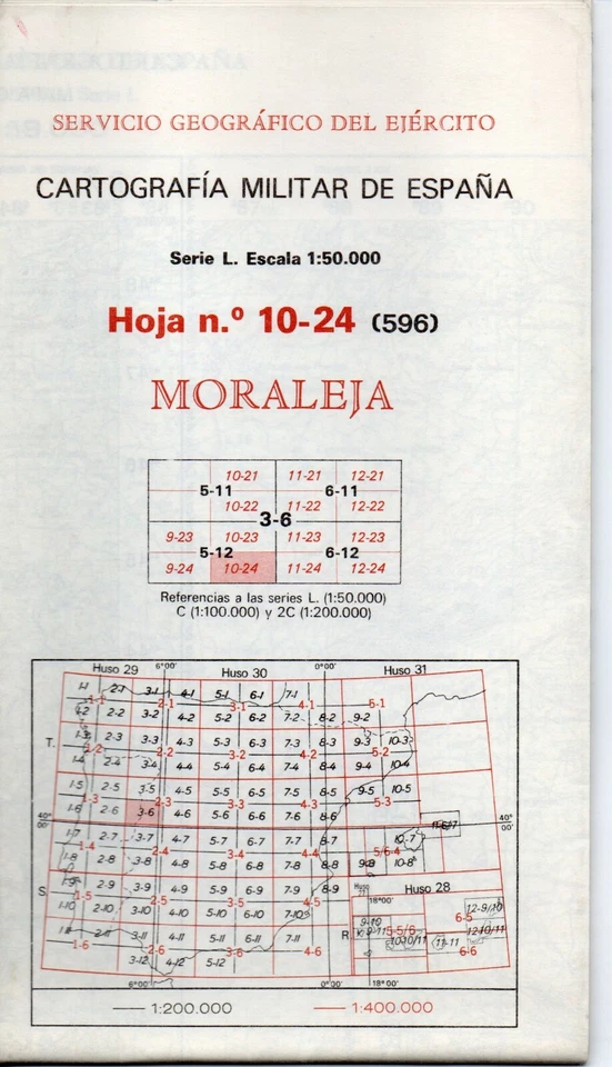MAPA TOPOGRAFICO "MORALEJA" 596 (10-24) ESCALA 1:50000 # 1162 - Imagen 1 de 1