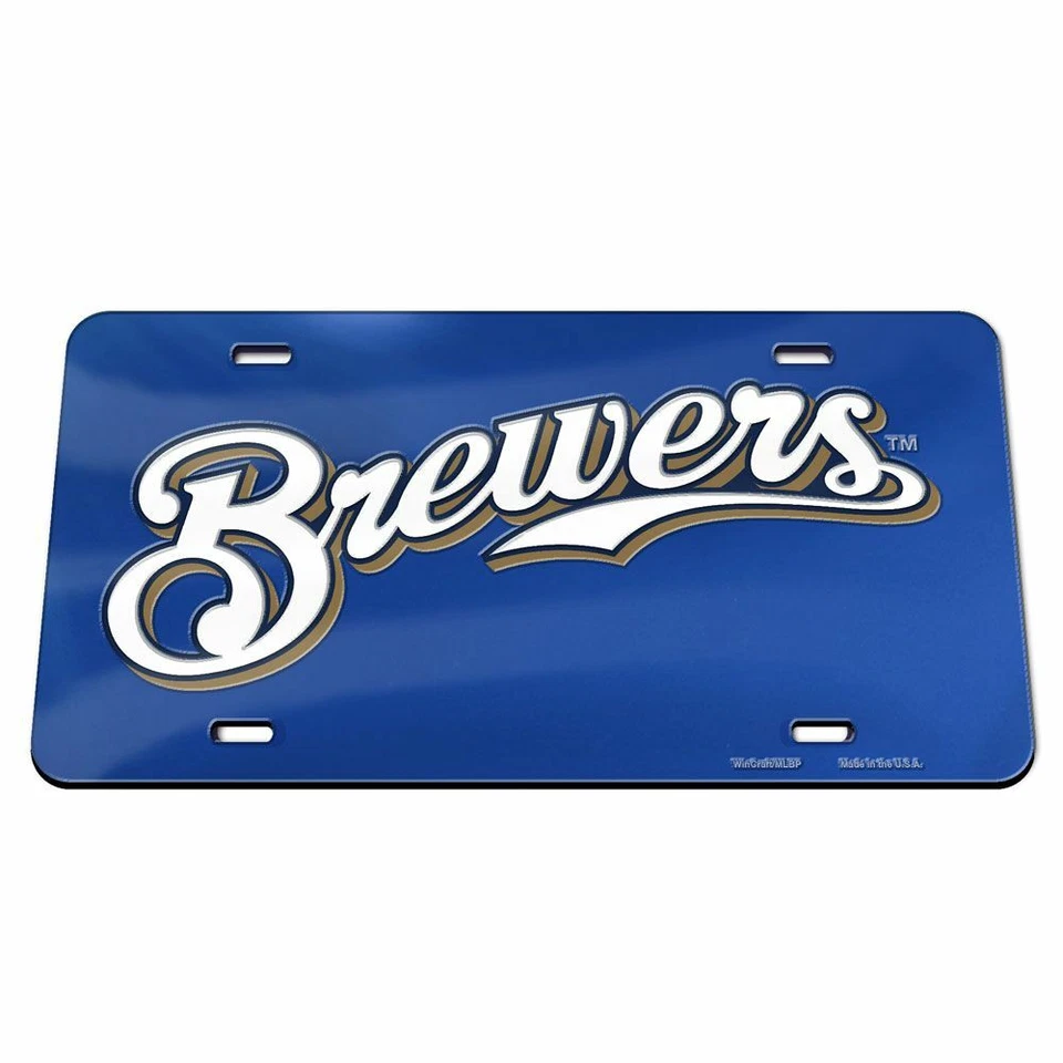 MLB MILWAUKEE BREWERS LICENSE PLATE CAR TAG ACRYLIC NEW - Image 1 of 1