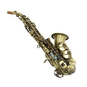 Musique orientale antique bronze coussinets italiens installés saxophone soprano courbe
