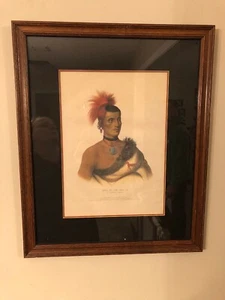 Vtg History Indian North America Pawnee Chief Pes-Ke-Le-Cha-Co Reproduction Art - Picture 1 of 4