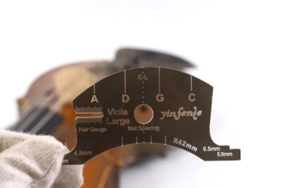 Expert Viola Bridge Nut Shaping Tool String Spacing Marker   Bow RE-HAIR Gauge - Image 1 of 4