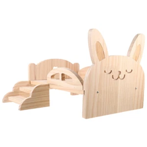 Wooden Guinea Pig Bed with Stairs Small Pets Bed Wood Platform Bed for Hamster - Picture 1 of 12