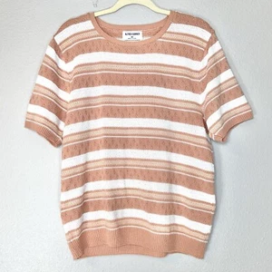 Vintage Alfred Dunner Top Size M Pink Knit Made USA Cottagecore Boho Grandma - Picture 1 of 8