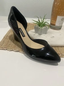 Nine West Cal 9x9 Black Dress Wedges size 5.5 - Picture 1 of 6
