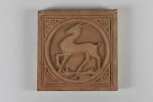 Unglazed Arts & Crafts Gazelle Tile California Batchelder or CALCO Era Unsigned - Picture 1 of 6