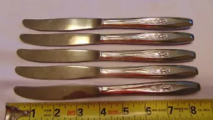 5 CUCHILLOS DE CENA "ROSEBUD" International silver is inox (81/2") ¡bonitos!! - Imagen 1 de 3