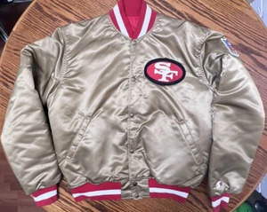 San Francisco 49ERS Gold Satin STARTER Jacke GROSS 80er Jahre gesteppt - Bild 1 von 12
