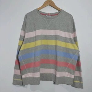 NEW Joules Monique Striped Sweatshirt Gray Multicolor Size 16 - Picture 1 of 10