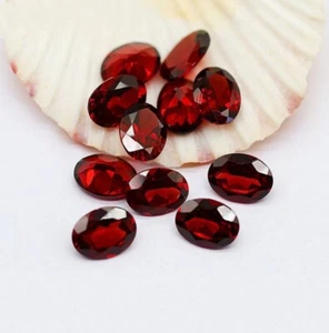 AAA Granato Mozambico Naturale Ovale 6x8MM Pietra Preziosa Sciolta Sfaccettata per Anello - Foto 1 di 8