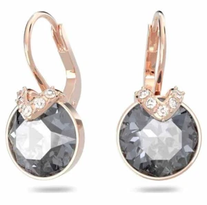 Swarovski Bella V Drop Earrings Grey, Rose Gold-Tone plated - Picture 1 of 10