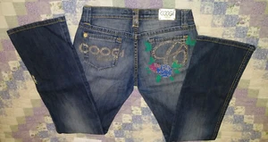 Jeans Coogi Australia Vintage con flores brillantes elásticas 31 pulgadas cintura 33 insm - Imagen 1 de 12