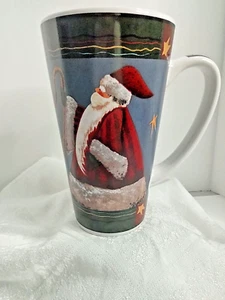 Nantucket Mug Tall Ceramic Santa Claus Coffee Tea Winter Christmas Holdiay - Picture 1 of 12