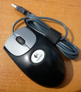Black Logitech USB Wired 2x Optical Wheel Mouse Model M-BJ58 P/N: 830524-0000 #2 - Picture 1 of 5