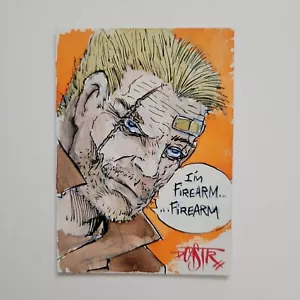 "ARMA DE FUEGO"" Firmado por DCASTR Boceto Original/Arte de Tarjetas coleccionables (Cómics ZarStar/Indie) - Imagen 1 de 2